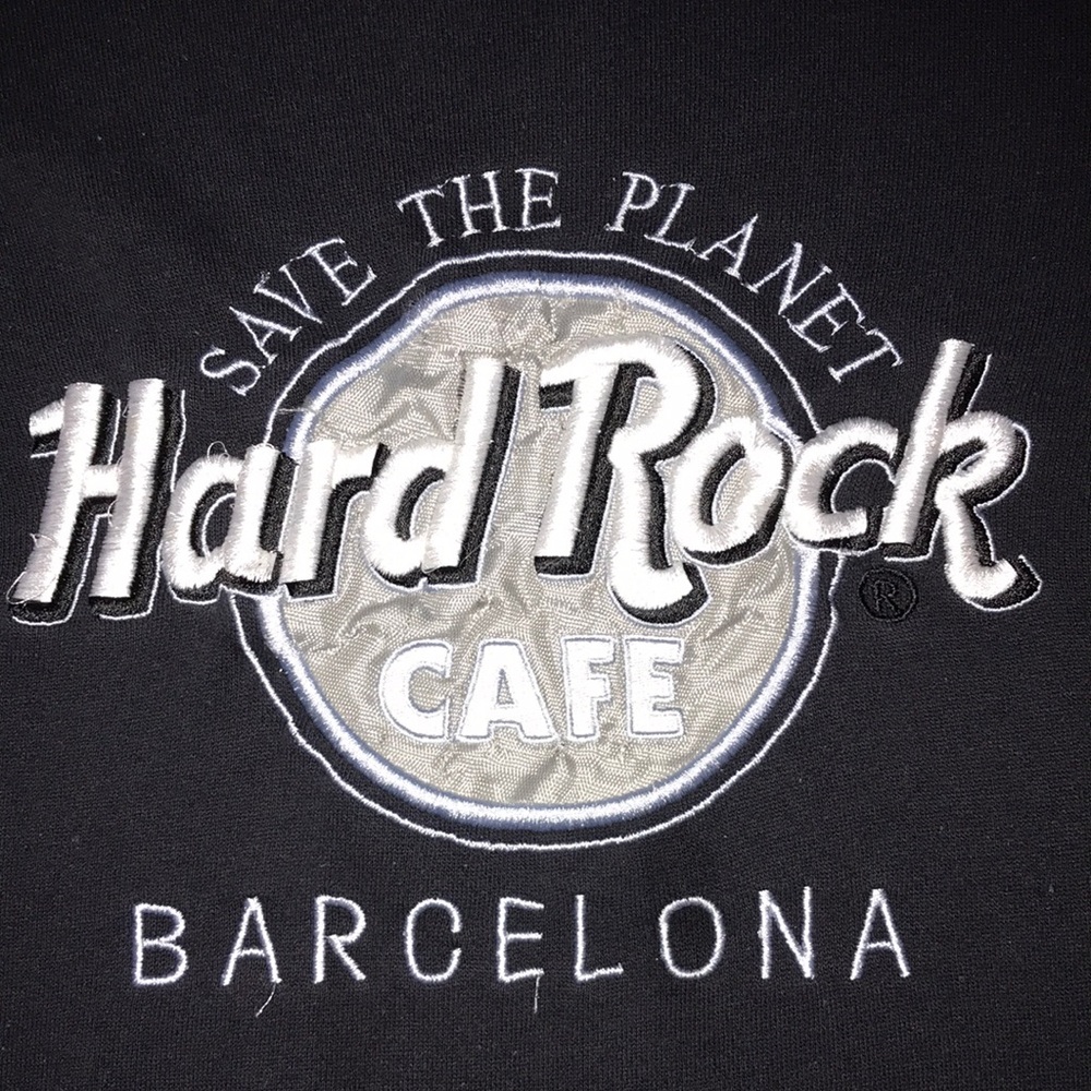 Vintage Hard Rock Cafe Barcelona Embroidered Crewneck Sweatshirt